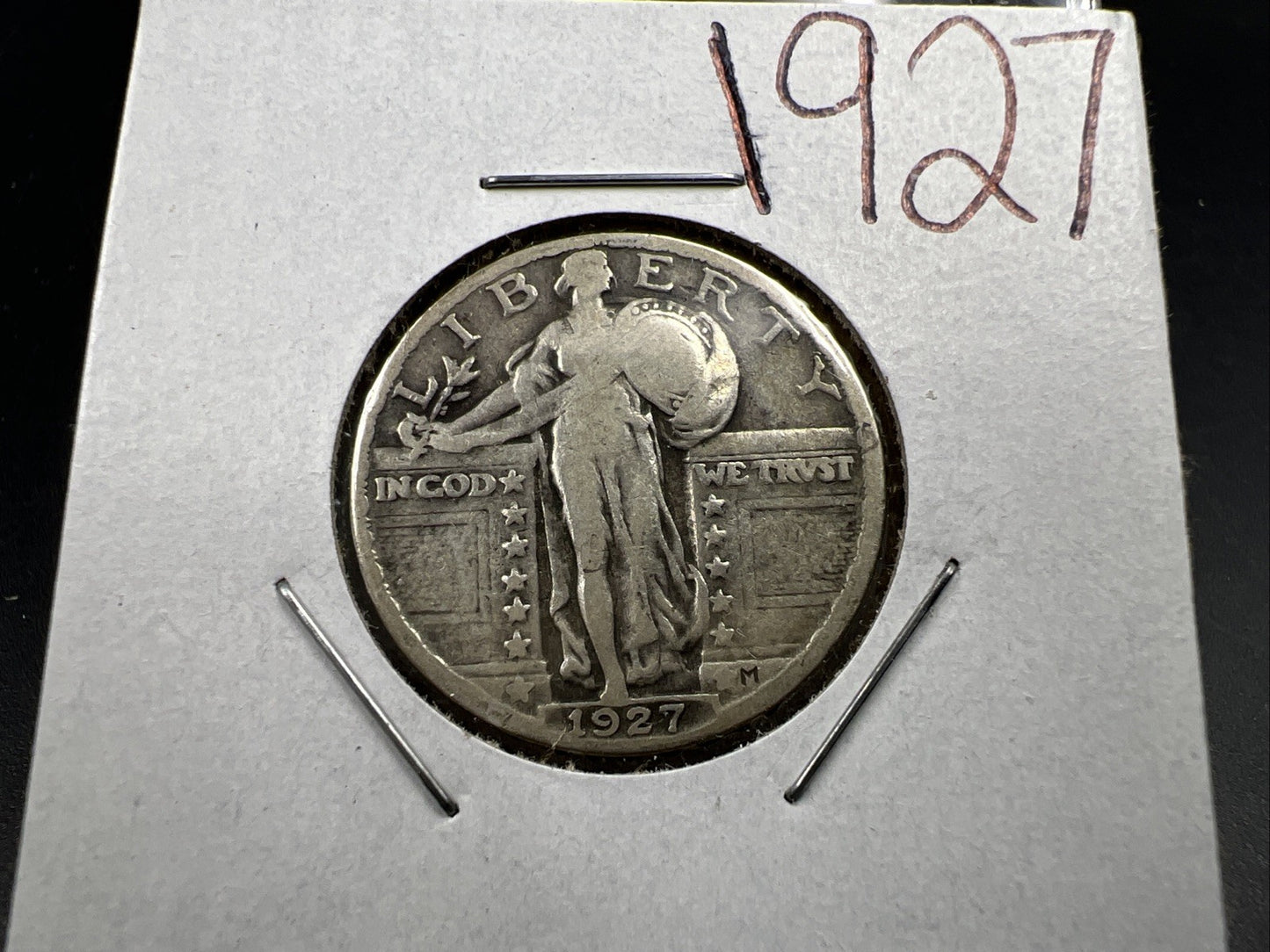 1927 P 25c Standing Liberty Silver Quarter Coin Choice VG Very Good Circ SKU#A