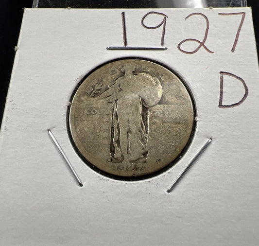 1927 D Standing Liberty Silver Quarter Coin AG Very Circulated SKU#A