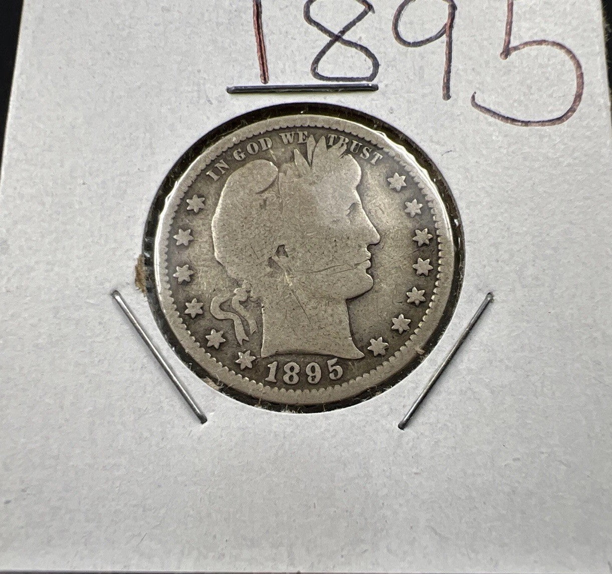 1895 P 25c Barber Silver Quarter Coin VG Very Good Circulated SKU#A