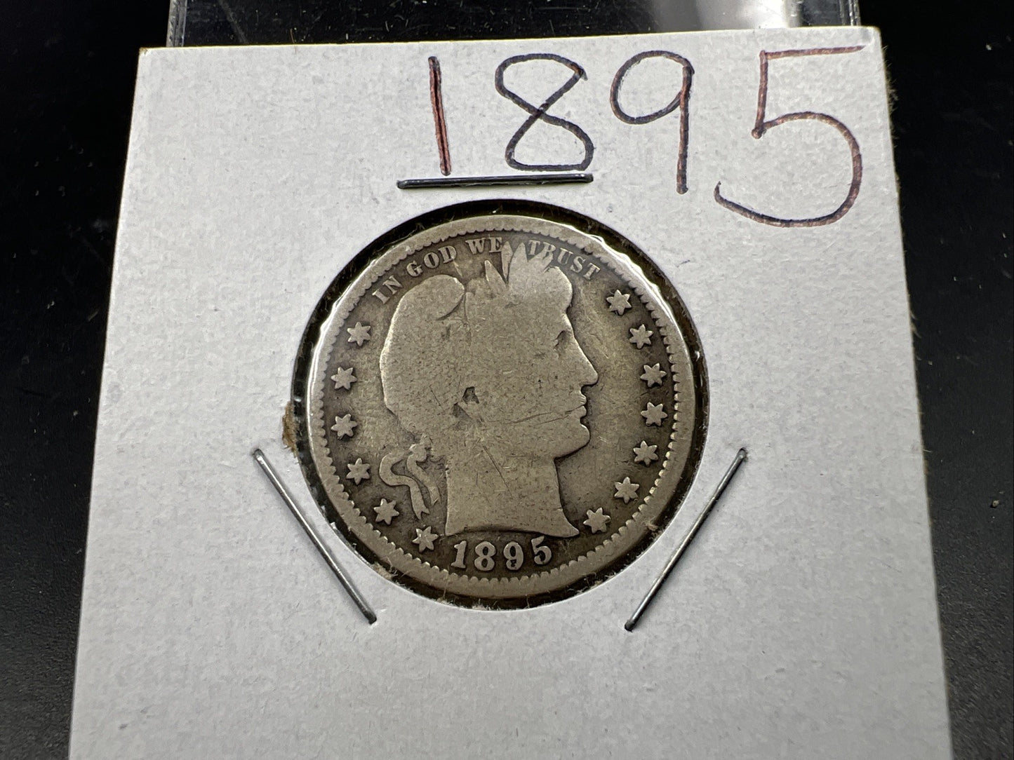 1895 P 25c Barber Silver Quarter Coin VG Very Good Circulated SKU#A