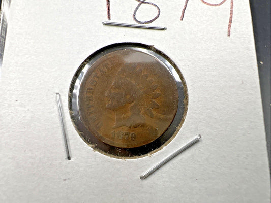 1879 1c Indian Head Cent Coin Very Circulated AG About Good Full Date SKU#C