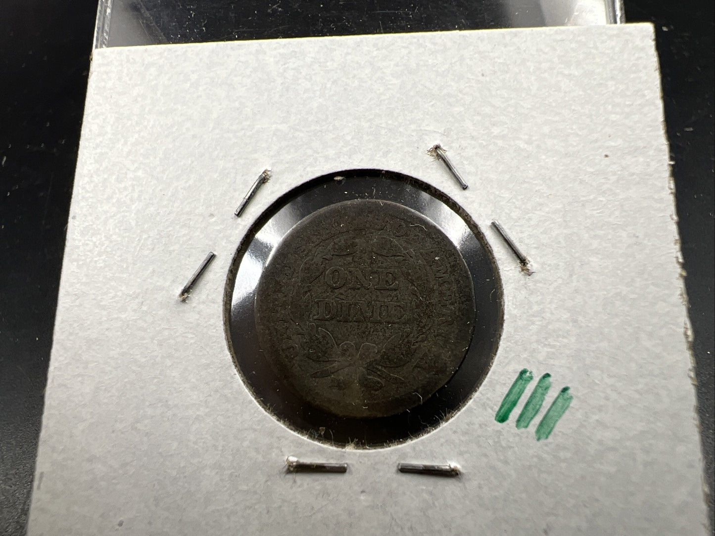 1854 w/ Arrows Seated Liberty Silver Dime Coin Very Circulated Toned SKU#A