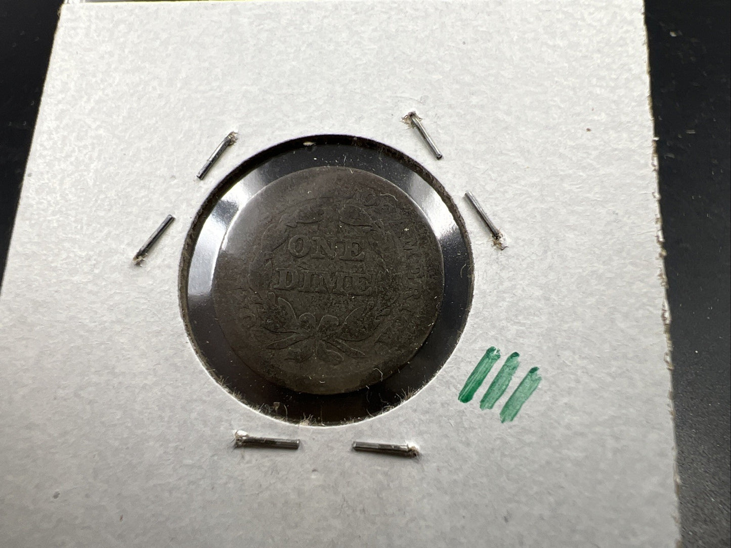 1854 w/ Arrows Seated Liberty Silver Dime Coin Very Circulated Toned SKU#A