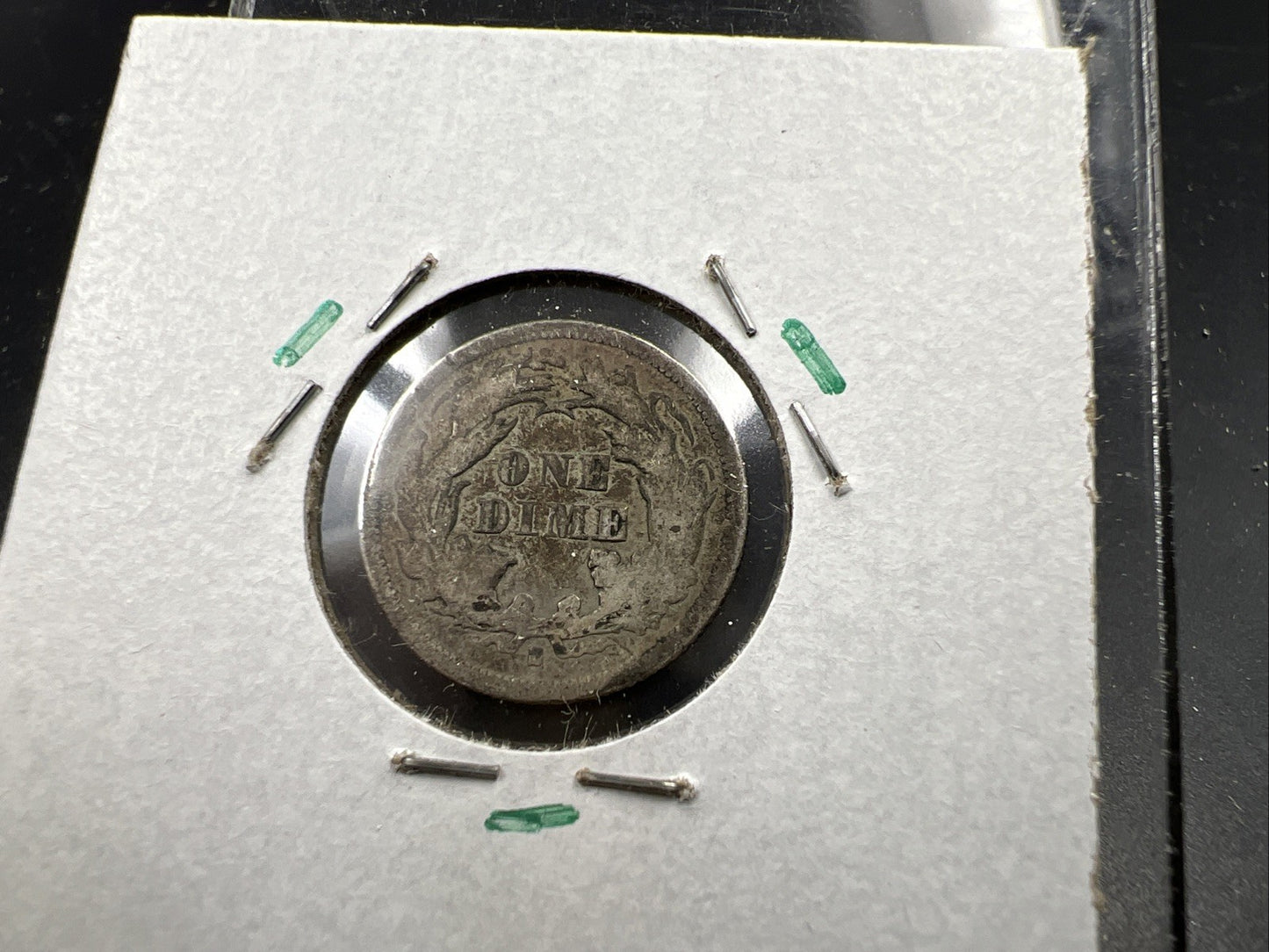 1875 S Below Bow Seated Liberty Silver Dime Coin VG Details Damaged Ugly SKU#A