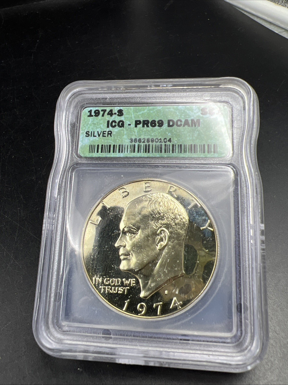 1974 S $1 Ike Eisenhower 40% Proof Silver Dollar Coin PR69 DCAM ICG Certified #4