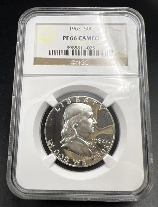 1962 Franklin Silver Half Dollar Coin PF66 Cameo Gem Proof Certified NGC #025