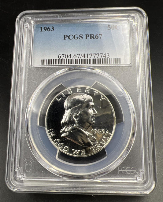 1963 P 50c Franklin Silver Half Dollar Coin PCGS PR67 Gem Proof Certified #43