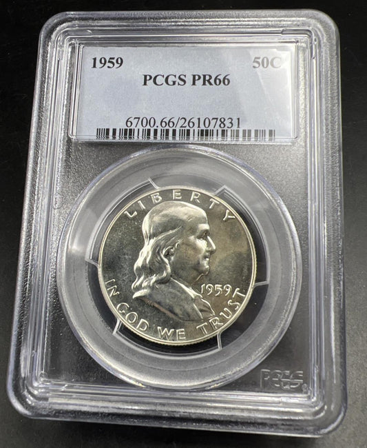 1959 P 50c Franklin Silver Half Dollar Coin PCGS PR66 Gem Proof Certified #31