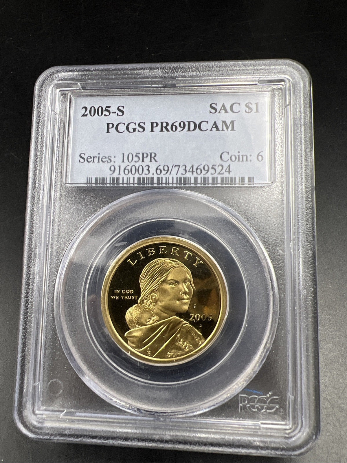 2005 S $1 Sacagawea Native Dollar Coin PCGS PR69 DCAM Gem Proof Certified #524