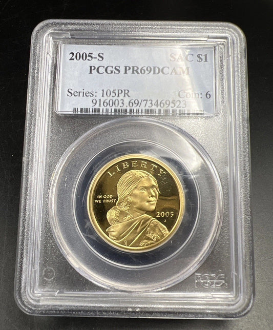2005 S $1 Sacagawea Native Dollar Coin PCGS PR69 DCAM Gem Proof Certified #523