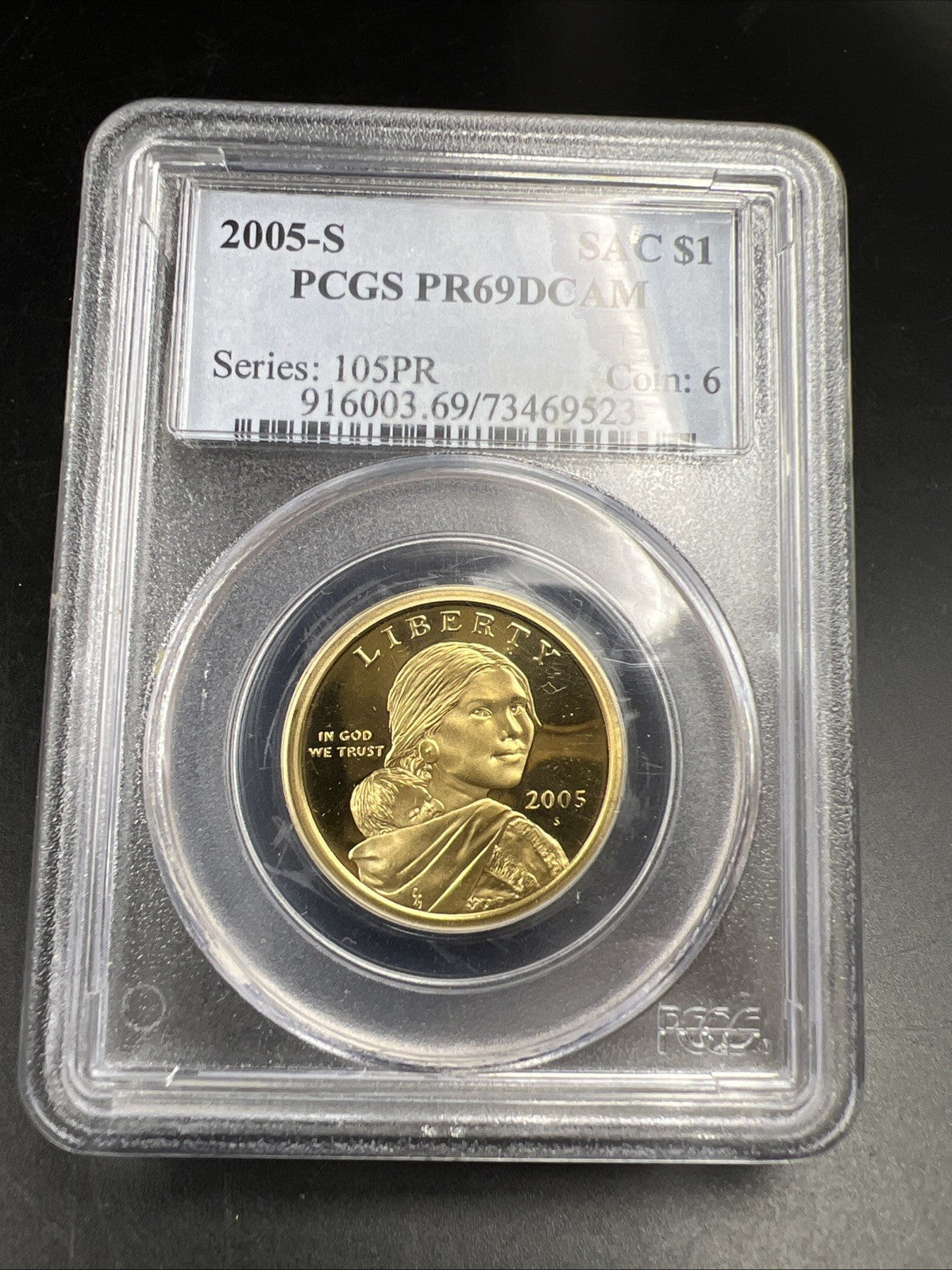 2005 S $1 Sacagawea Native Dollar Coin PCGS PR69 DCAM Gem Proof Certified #523
