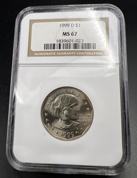 1999 D SBA $1 Susan B Anthony Small Size Dollar Coin NGC MS67 GEM BU #023