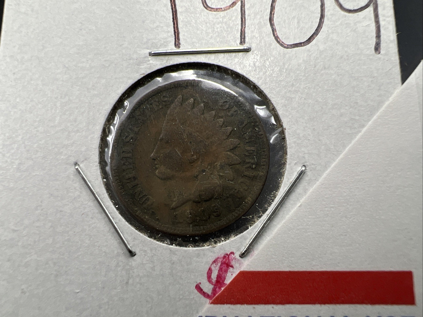 1909 1c Indian Head Cent Coin VG Very Good Circ SKU#A