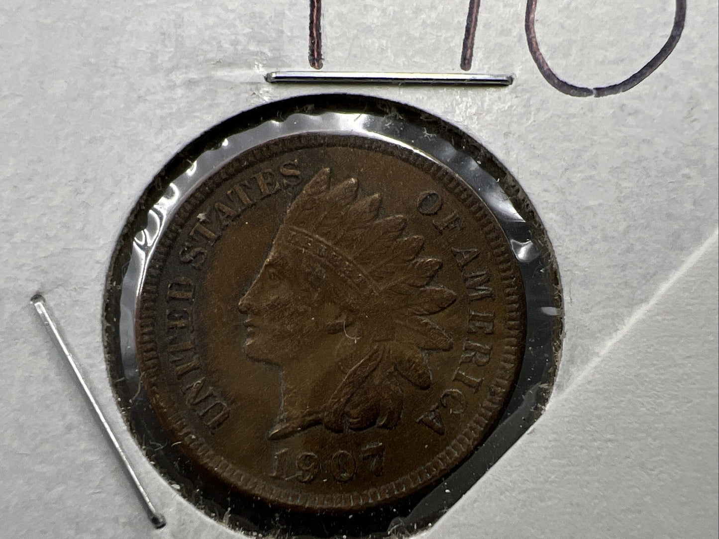 1907 1c Indian Head Cent Coin Choice Very Fine Circ SKU#A