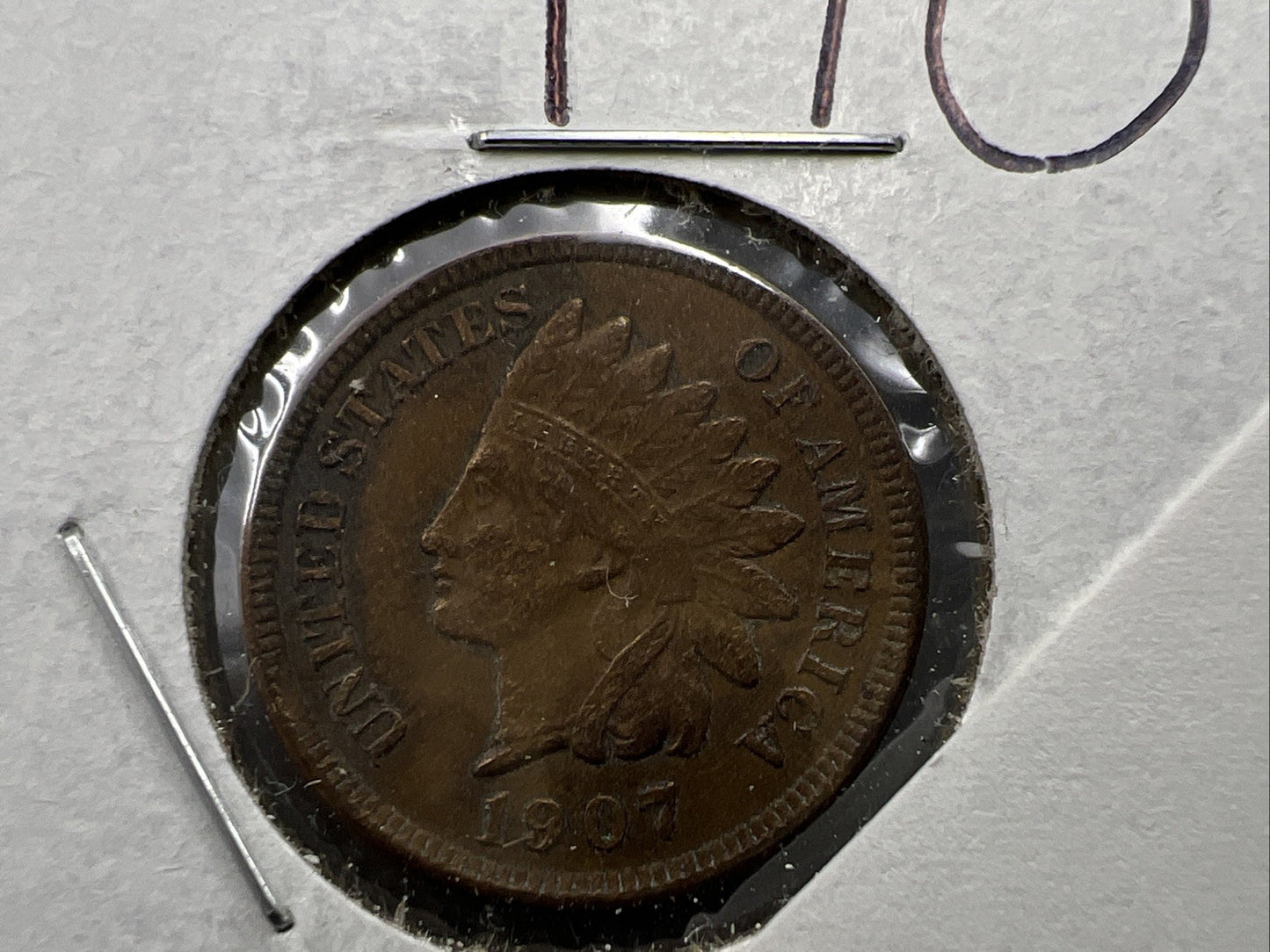1907 1c Indian Head Cent Coin Choice Very Fine Circ SKU#A