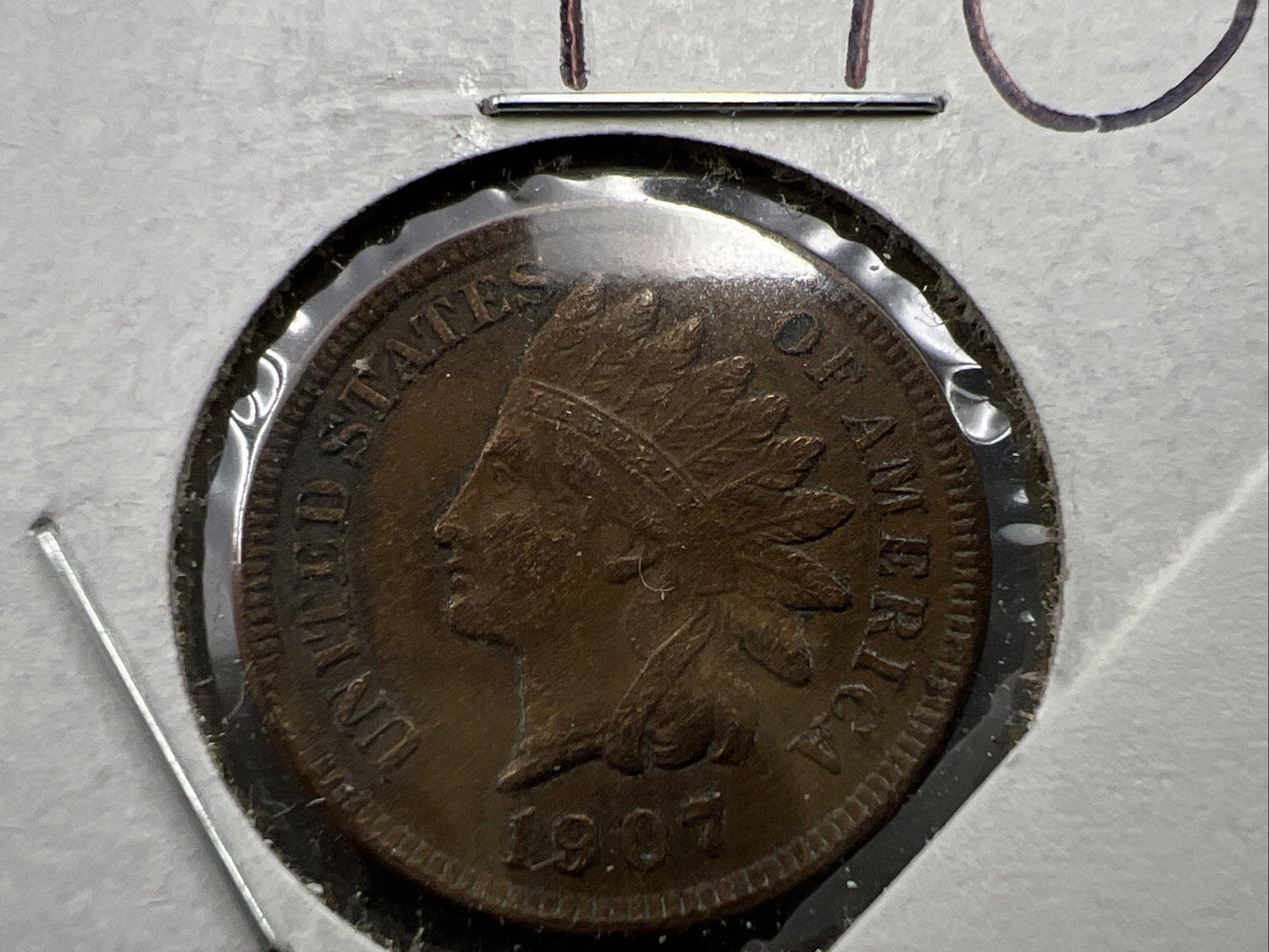 1907 1c Indian Head Cent Coin Choice Very Fine Circ SKU#A