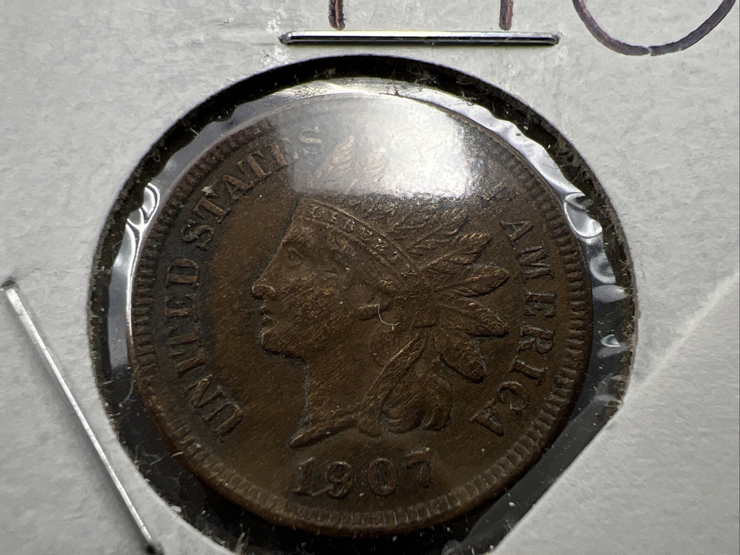 1907 1c Indian Head Cent Coin Choice Very Fine Circ SKU#A