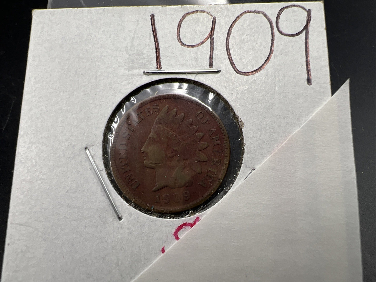 1909 1c Indian Head Cent Coin VG Details Circ SKU#C