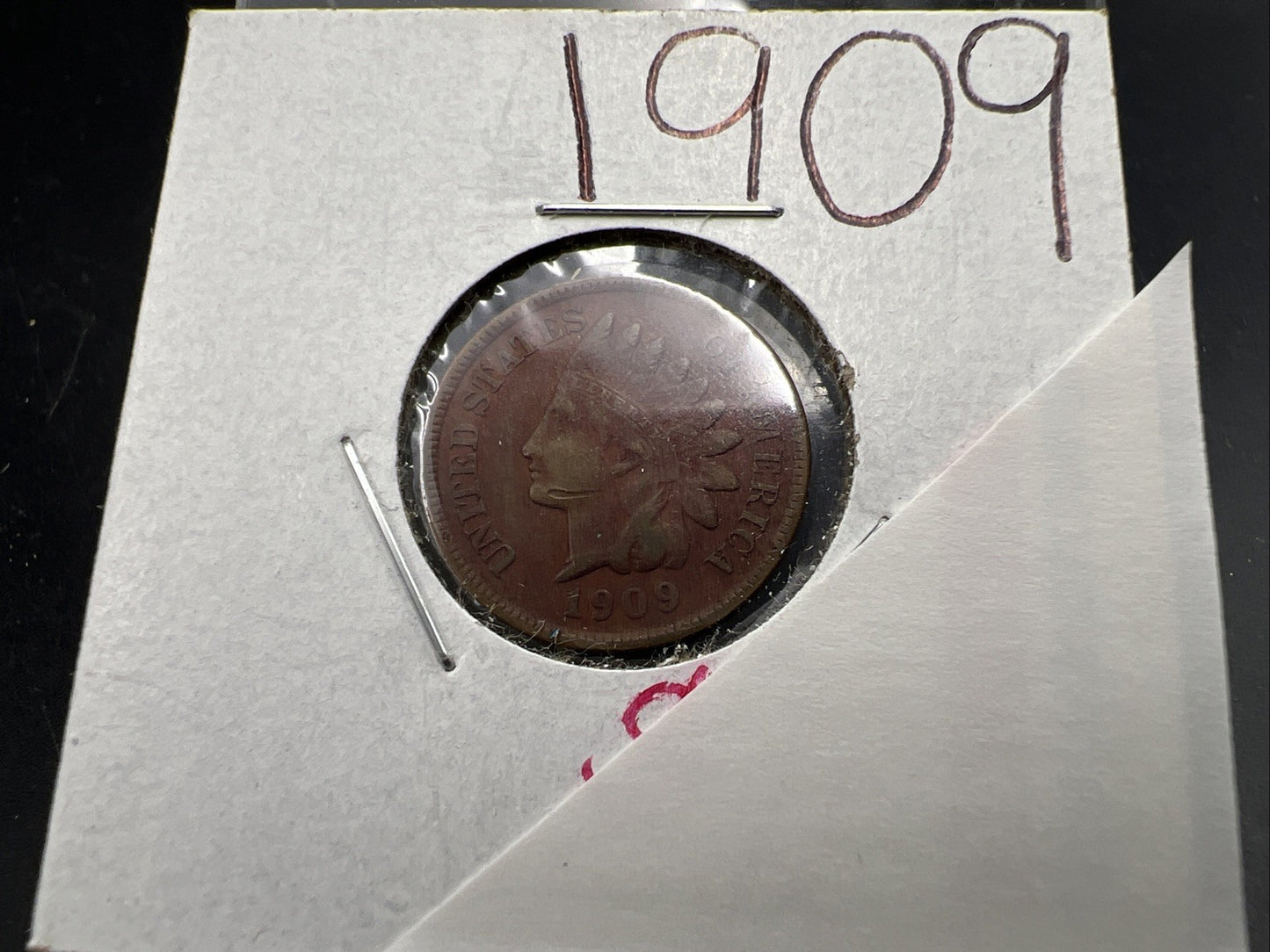 1909 1c Indian Head Cent Coin VG Details Circ SKU#C