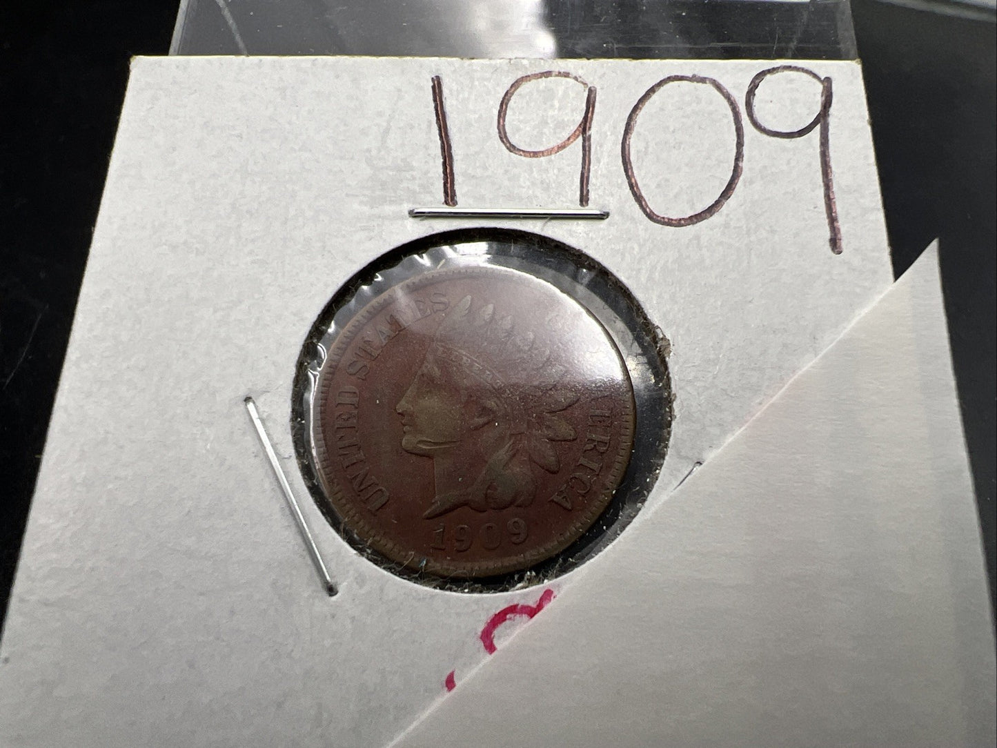 1909 1c Indian Head Cent Coin VG Details Circ SKU#C
