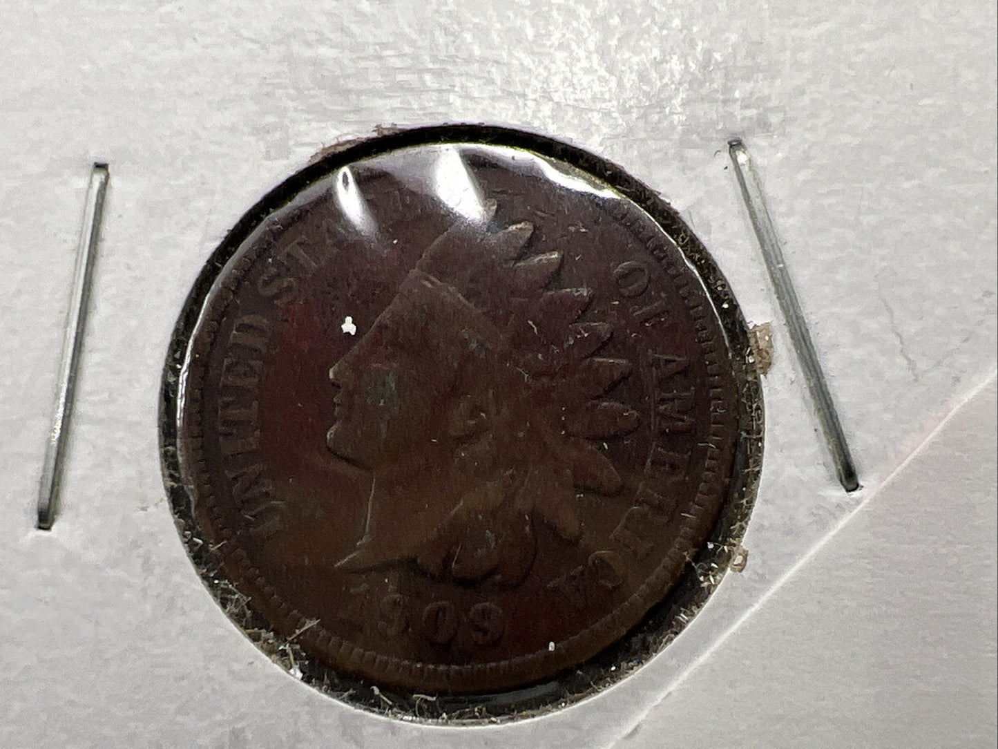 1909 1c Indian Head Cent Coin VG Details Circ SKU#D