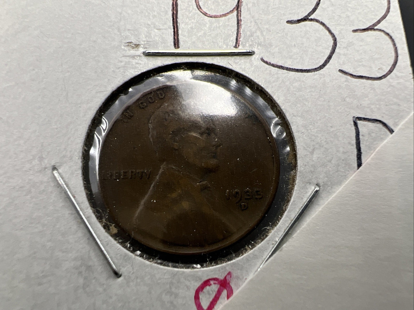 1933 D Lincoln Wheat Cent Penny VF Very Fine Circulated SKU#A