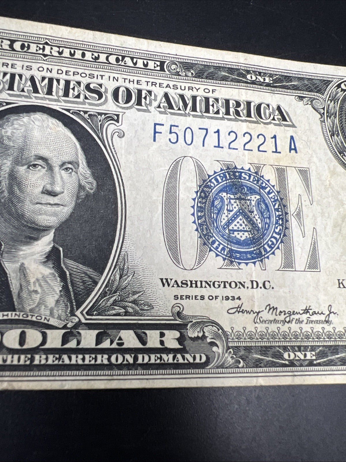 1934 $1 One Dollar Funny Back Silver Certificate Choice Fine / VF Circ #2221