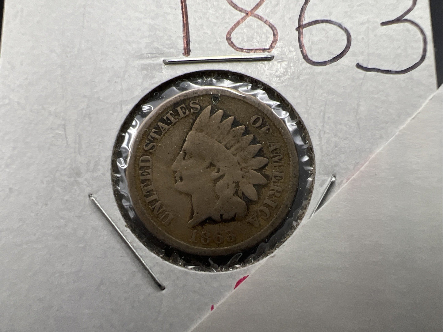 1863 1c Indian One Cent Coin Good / VG SKU#F