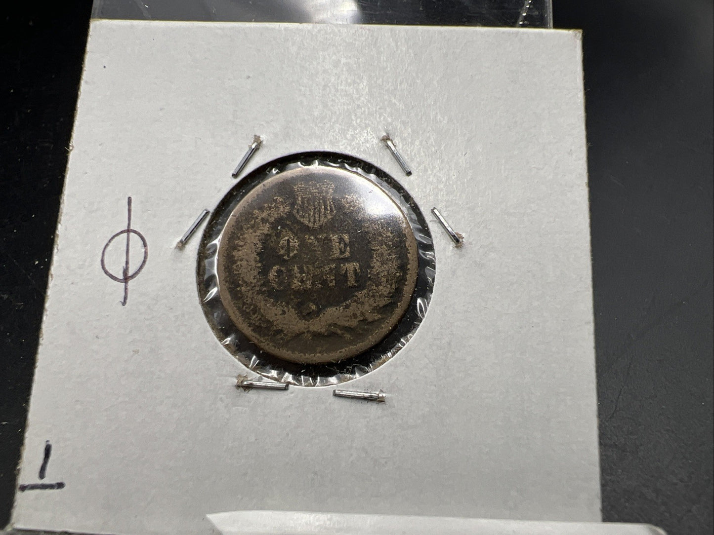 1863 1c Indian One Cent Coin Good Details Damaged Ugly Cull SKU#F