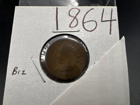 1864 1c Indian One Cent Coin Very Circulated SKU#A Bronze Variety