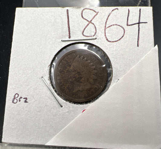 1864 1c Indian One Cent Coin Very Circulated SKU#B Bronze Variety