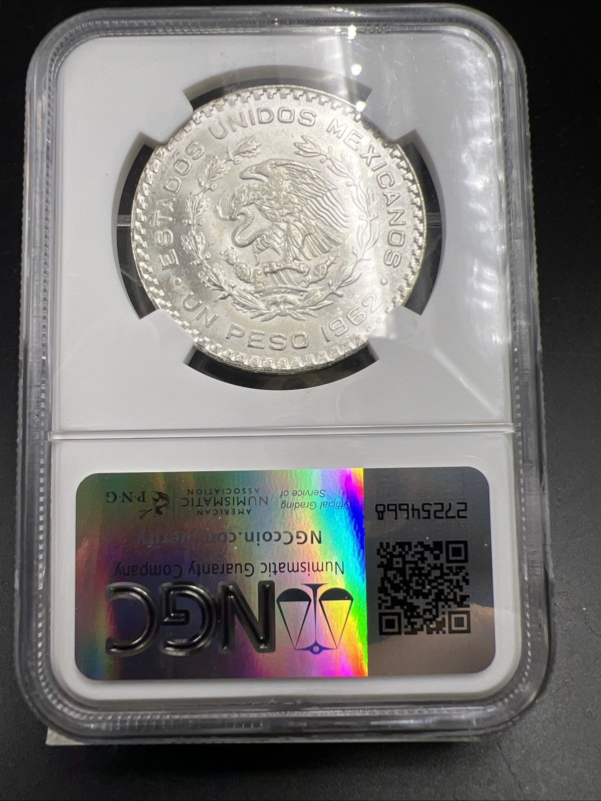 1962 M Mexico Silver Peso Coin MS66 Gem BU Certified
