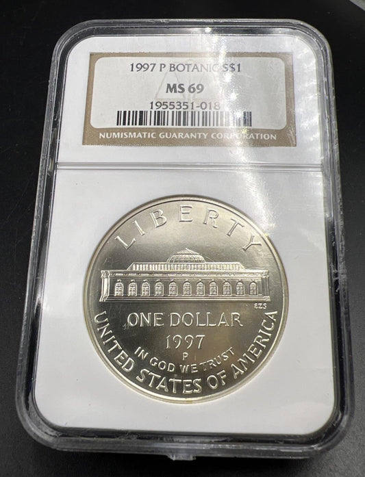 1997 P Botanical Commemorative Silver Dollar Coin NGC MS69 Gem BU UNC #018