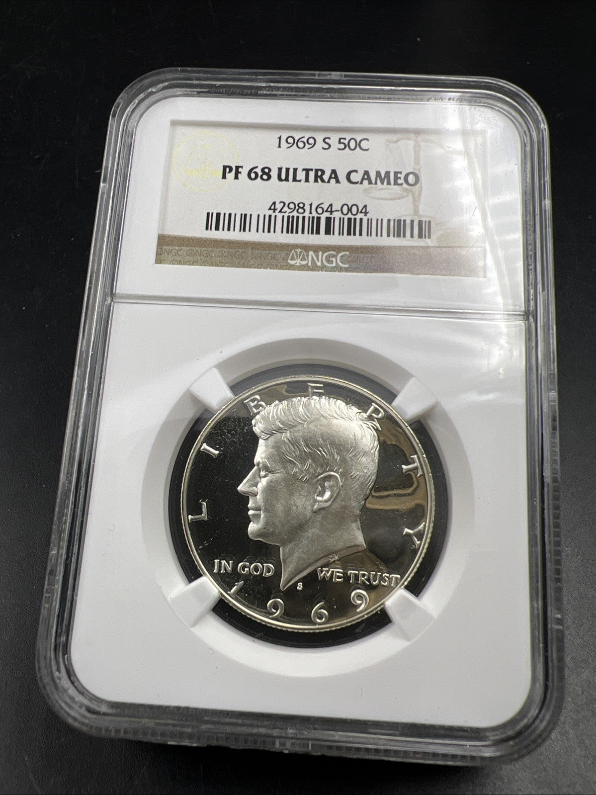 1969 S 50c Kennedy Silver Half Dollar Coin NGC PF68 UCAM #004