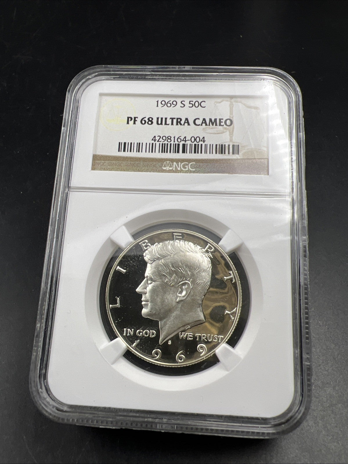 1969 S 50c Kennedy Silver Half Dollar Coin NGC PF68 UCAM #004