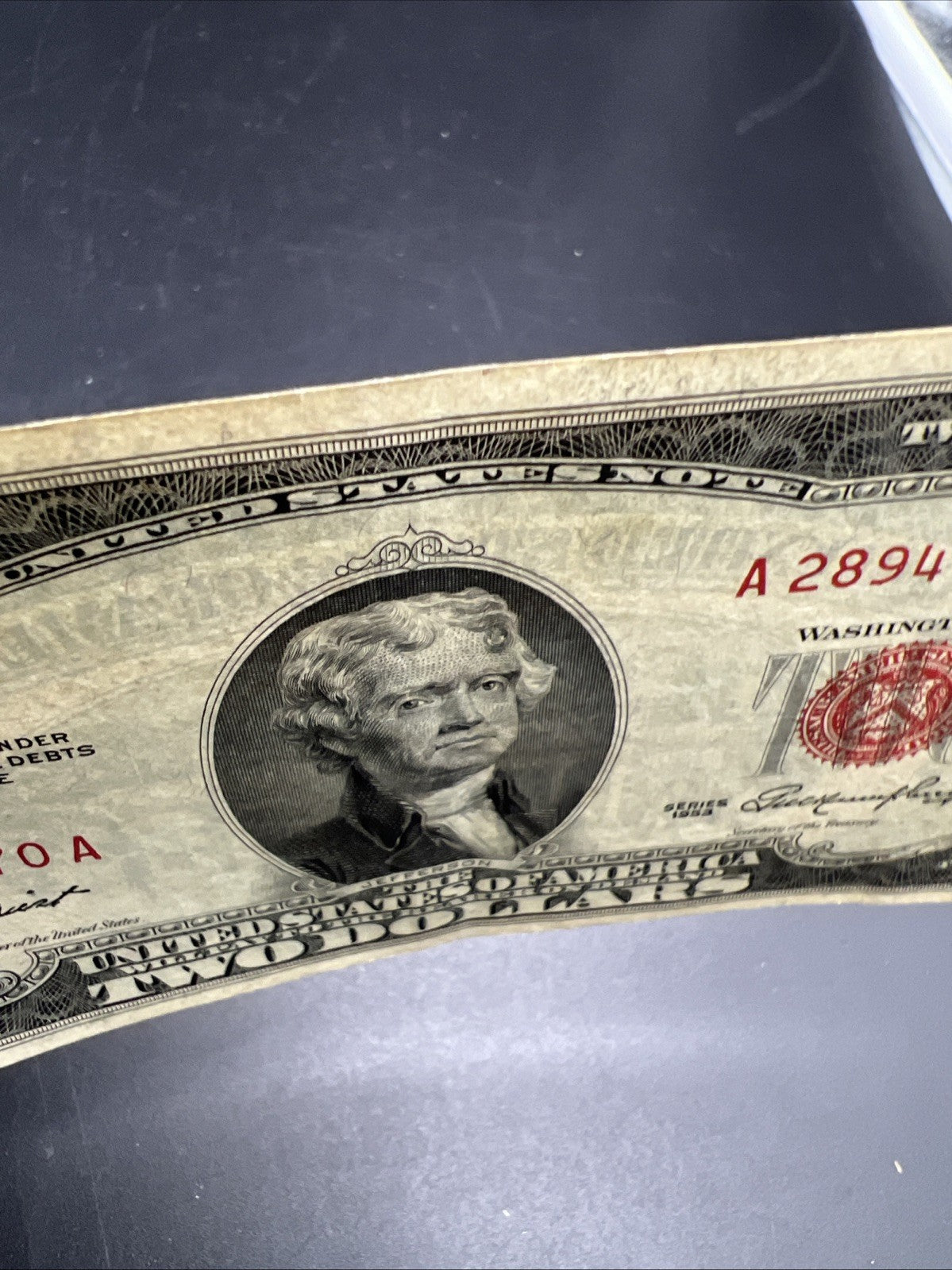 1953 $2 USN United States Note Legal Tender Bill VF Very Fine Circ #170