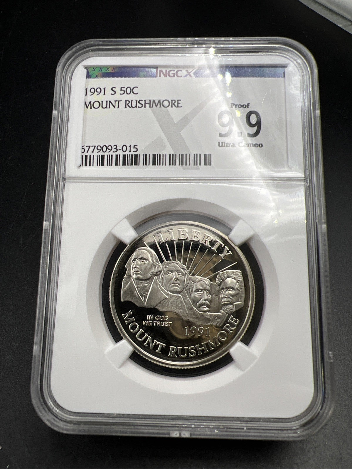 1991 S 50c Mount Rushmore Copper Nickel Half Dollar Coin NGC 9.9/10 Certified