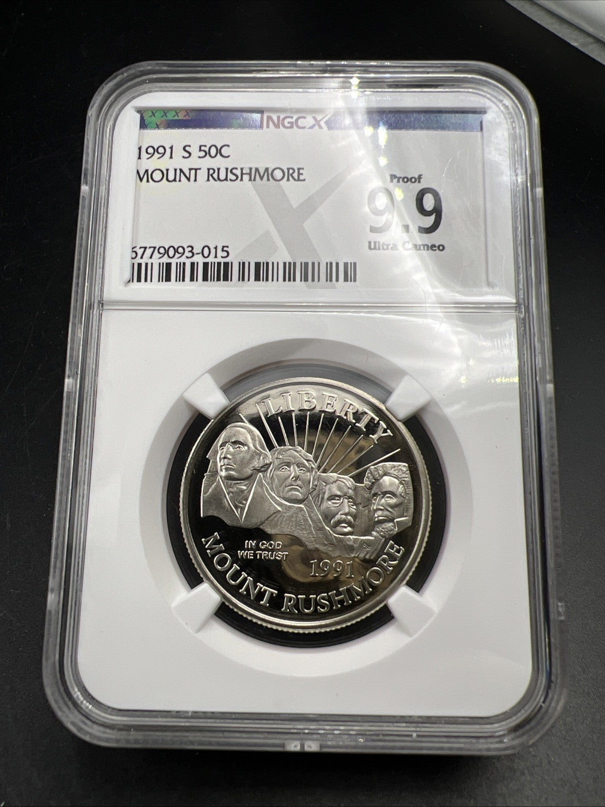 1991 S 50c Mount Rushmore Copper Nickel Half Dollar Coin NGC 9.9/10 Certified