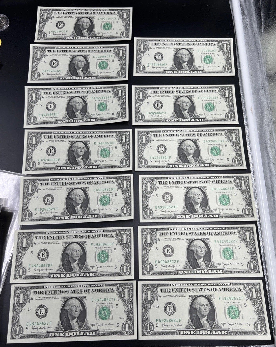 13 Consecutive 1963 B $1 One Dollar Barr FRN Federal Reserve Notes UNC