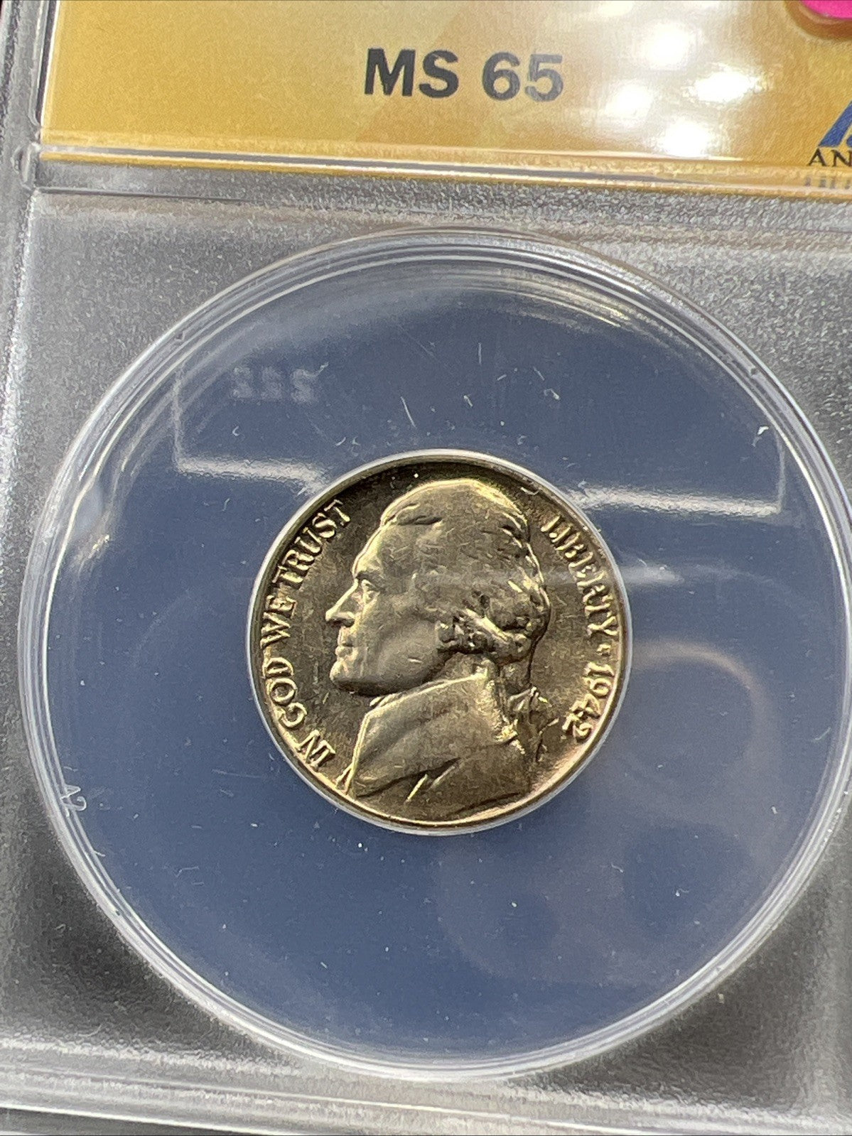 1942 5c Jefferson 5c Nickel Coin DDO Double Die Obverse FS-102 ANACS MS64 SKU#B