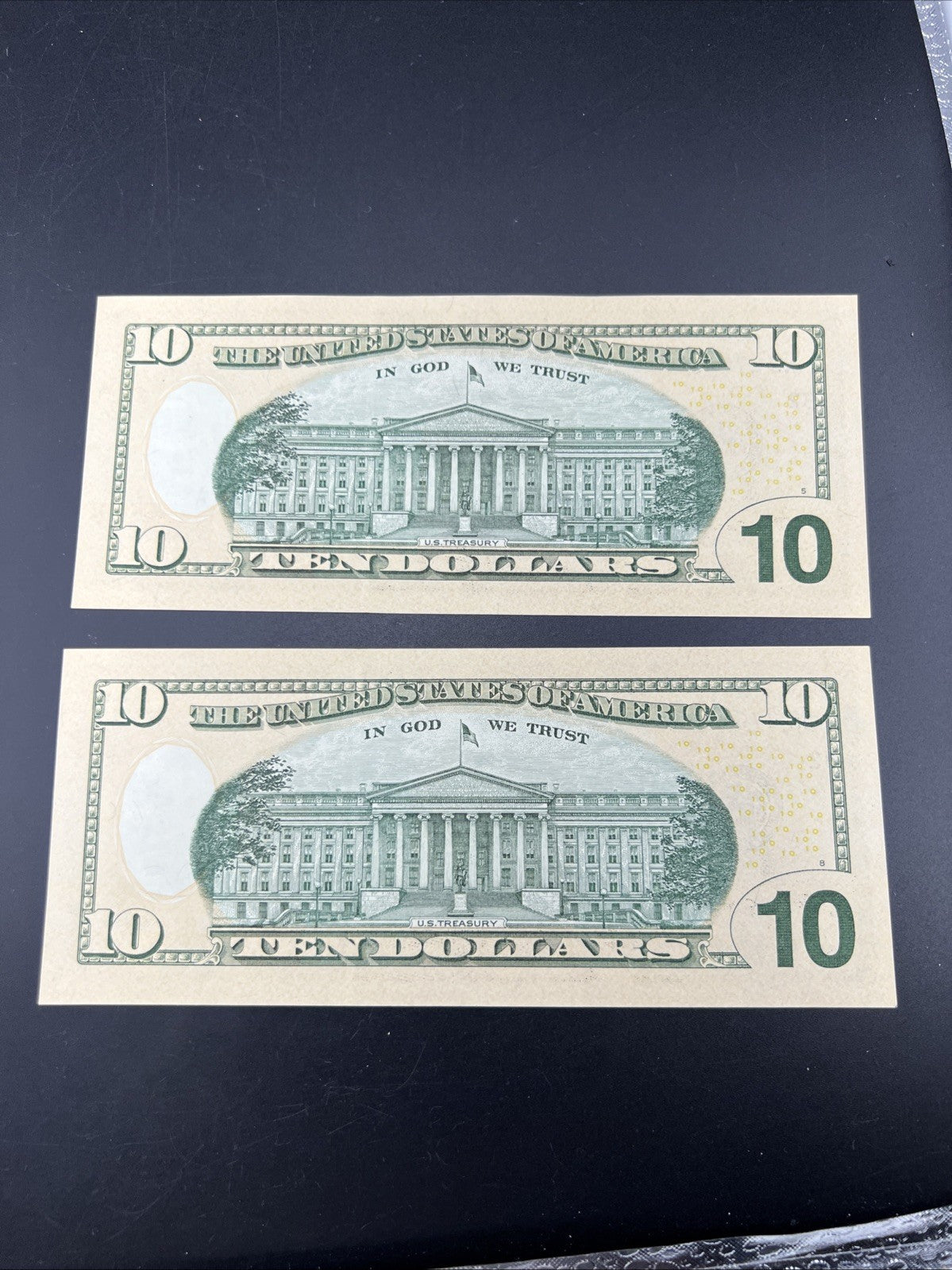 2 Consecutive 2017 $10 FRN Federal Reserve Notes Choice UNC