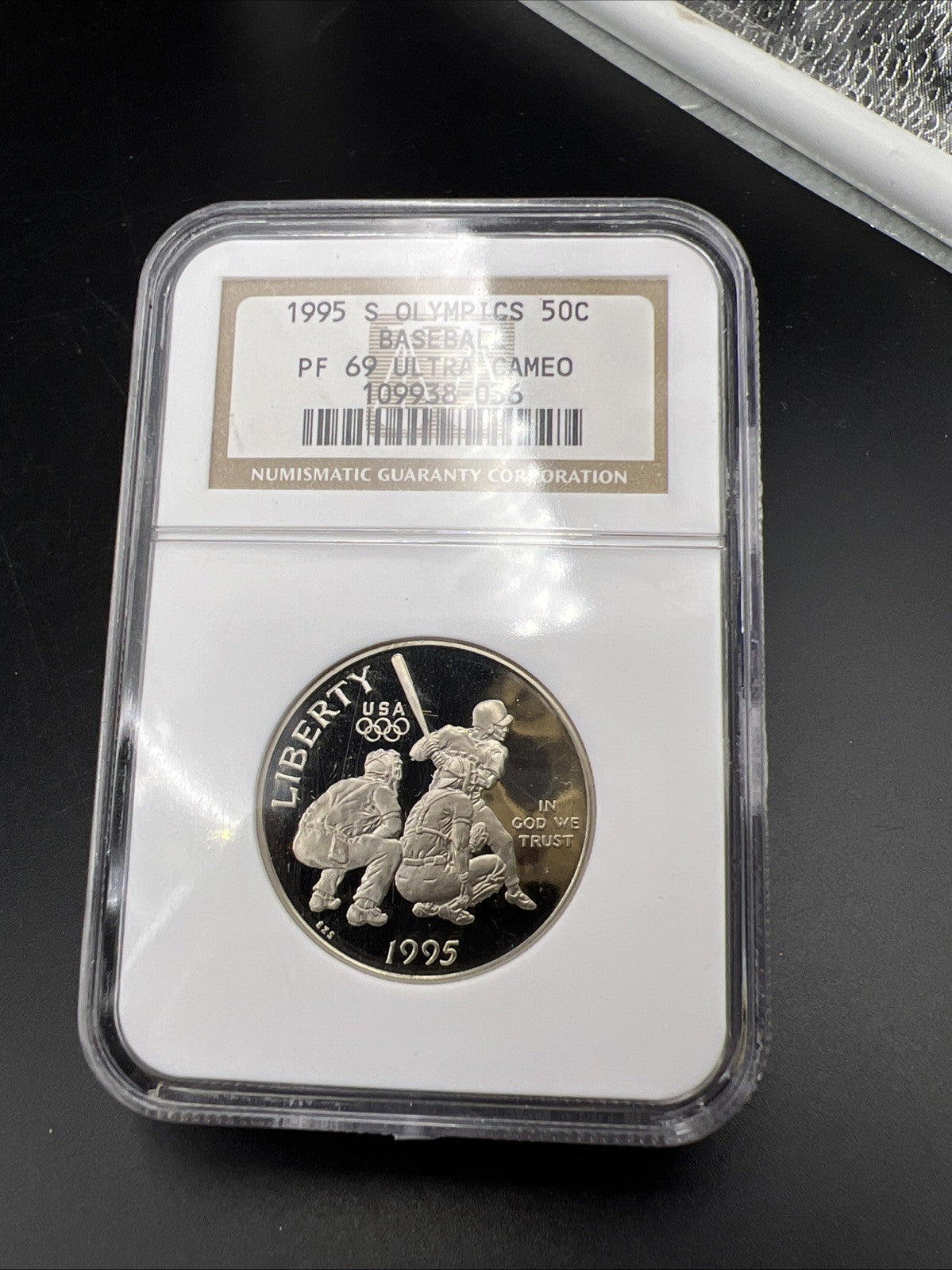 1995 S 50c Olympics Baseball Copper Nickel Half Dollar Coin PF69 NGC #36