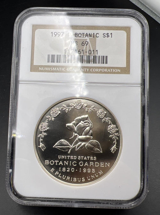 1997 P Botanical Commemorative Silver Dollar Coin NGC MS69 Gem BU UNC #011