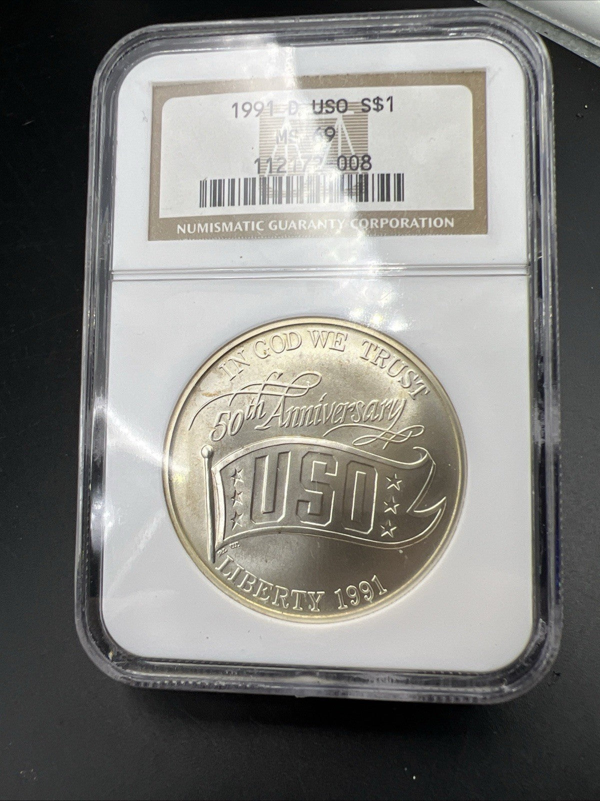 1991 D USO Commemorative Silver Dollar Coin NGC MS69 Gem BU UNC #008