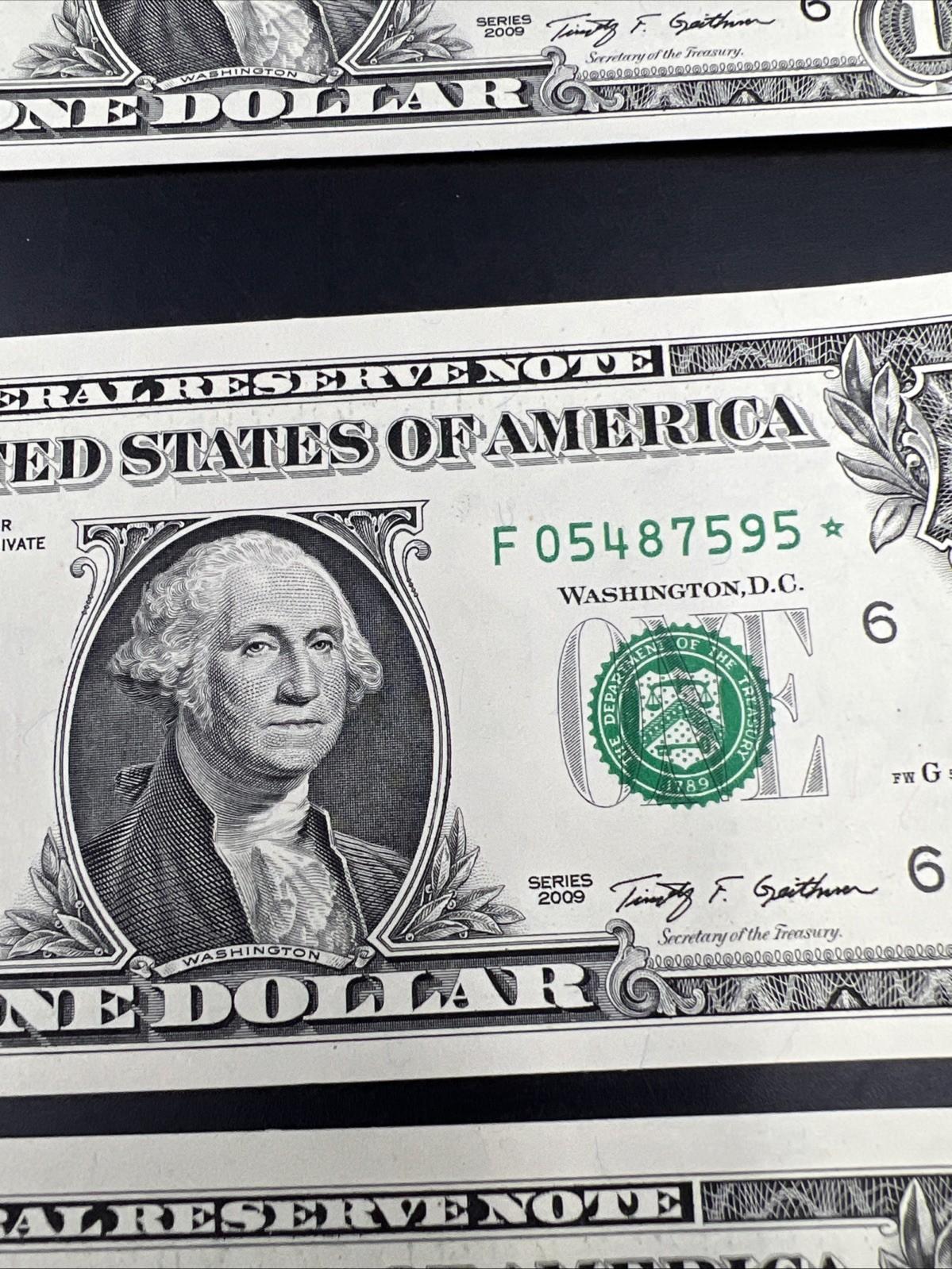 10 Consecutive * Star 2009 $1 FRN Federal Reserve Notes Choice UNC #05487597