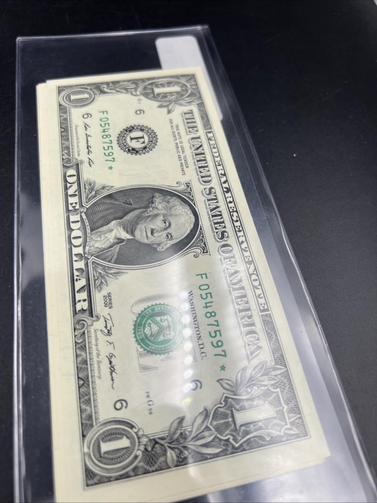 10 Consecutive * Star 2009 $1 FRN Federal Reserve Notes Choice UNC #05487597