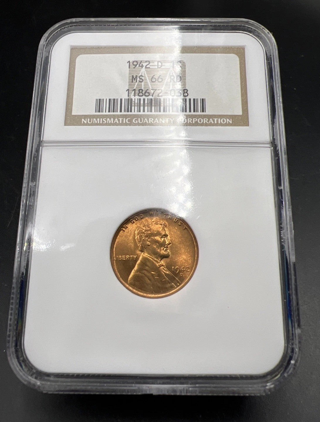 1942 D Lincoln Wheat Cent Penny Coin NGC MS66 RD #038