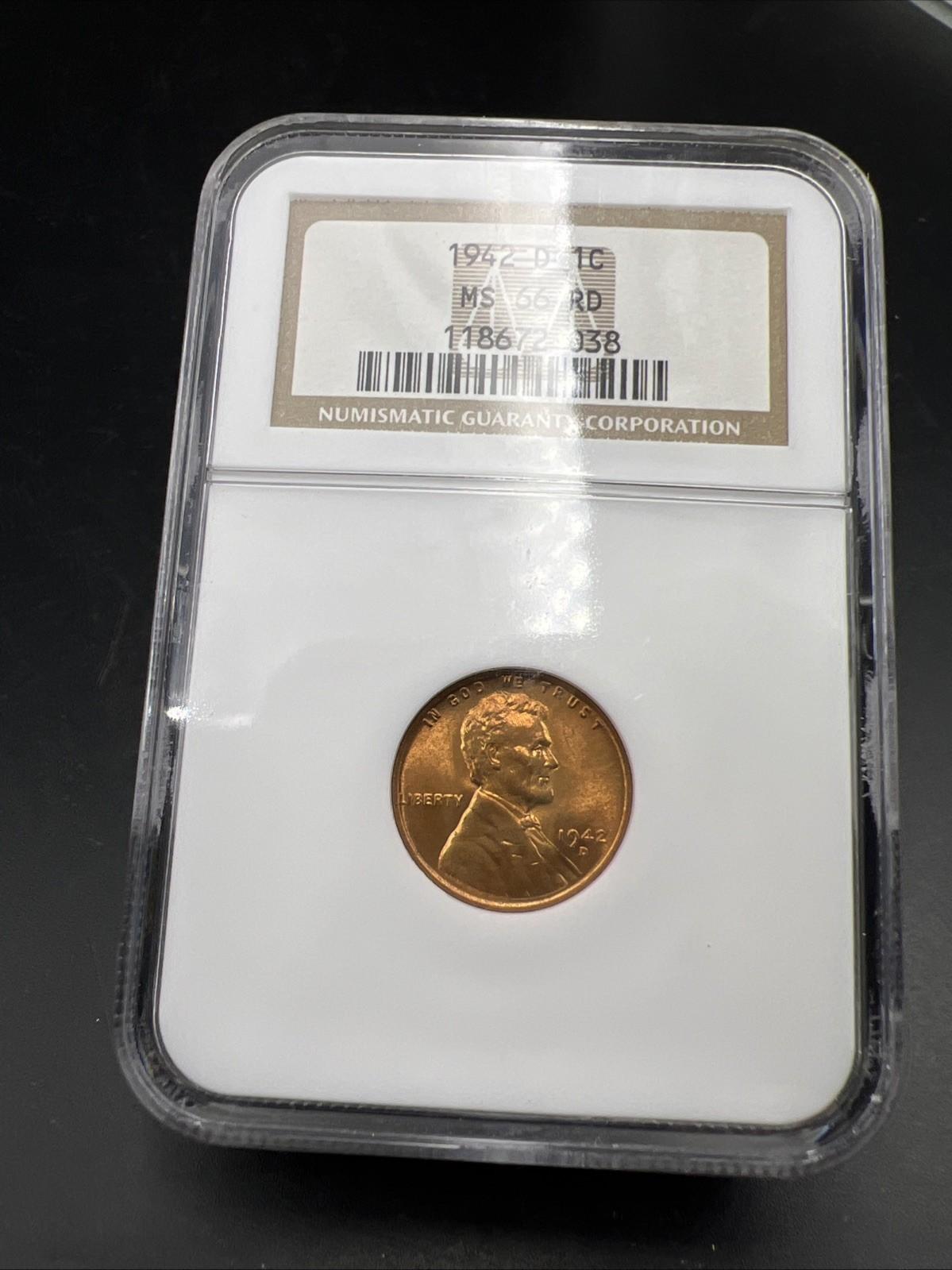 1942 D Lincoln Wheat Cent Penny Coin NGC MS66 RD #038