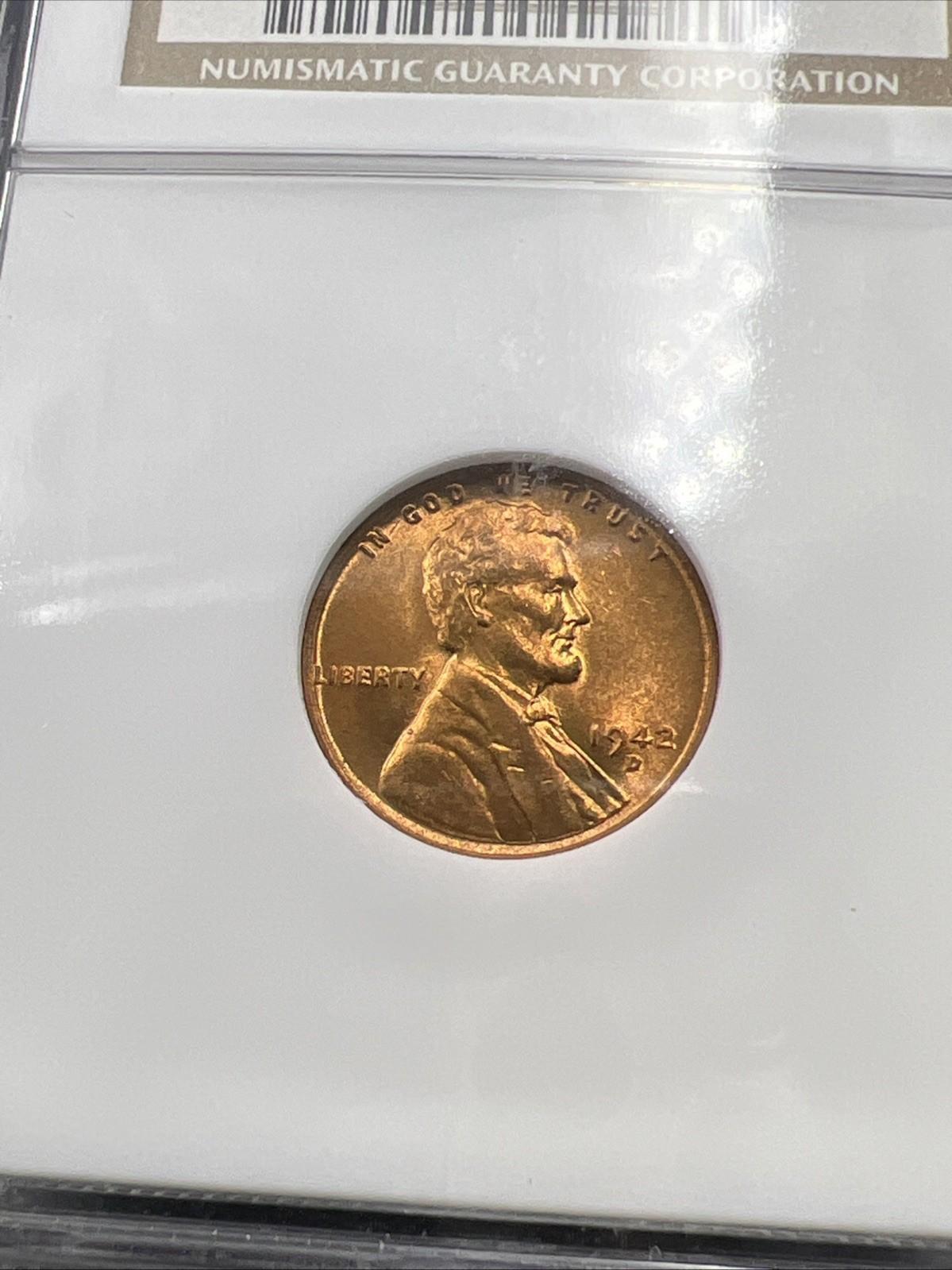 1942 D Lincoln Wheat Cent Penny Coin NGC MS66 RD #038
