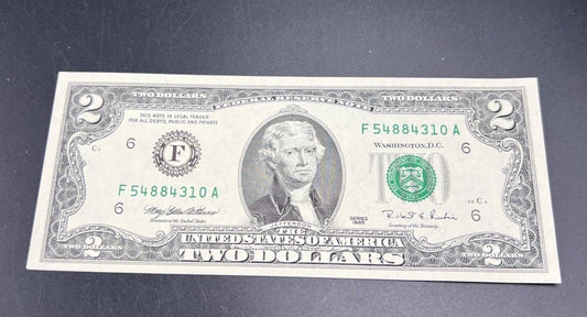 1995 $2 FRN Federal Reserve Note Choice Uncirculated #54884310 Atlanta District